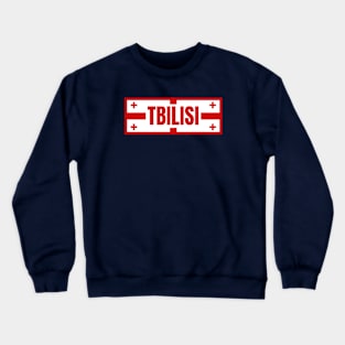 Tbilisi City in Georgian Flag Design Crewneck Sweatshirt